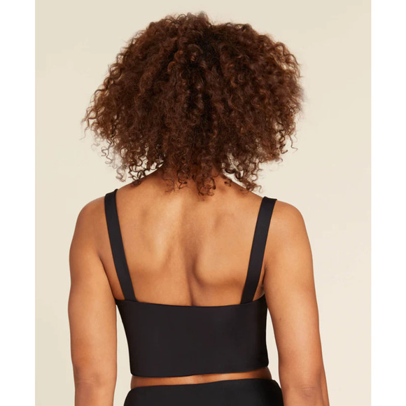 ANDIE SWIM Women's The Snap Top XL D Flat Black Square Neck NWT - Picture 2 of 8